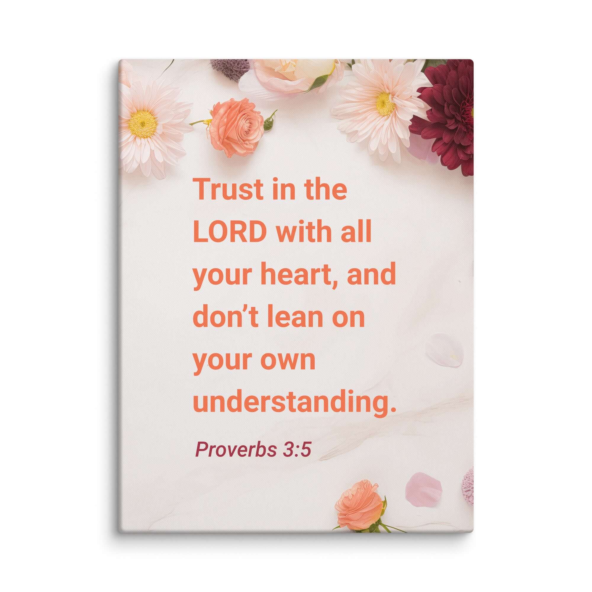Proverbs 3:5 Bible Verse, Trust in the LORD Canvas Print Wall Art 18″×24″