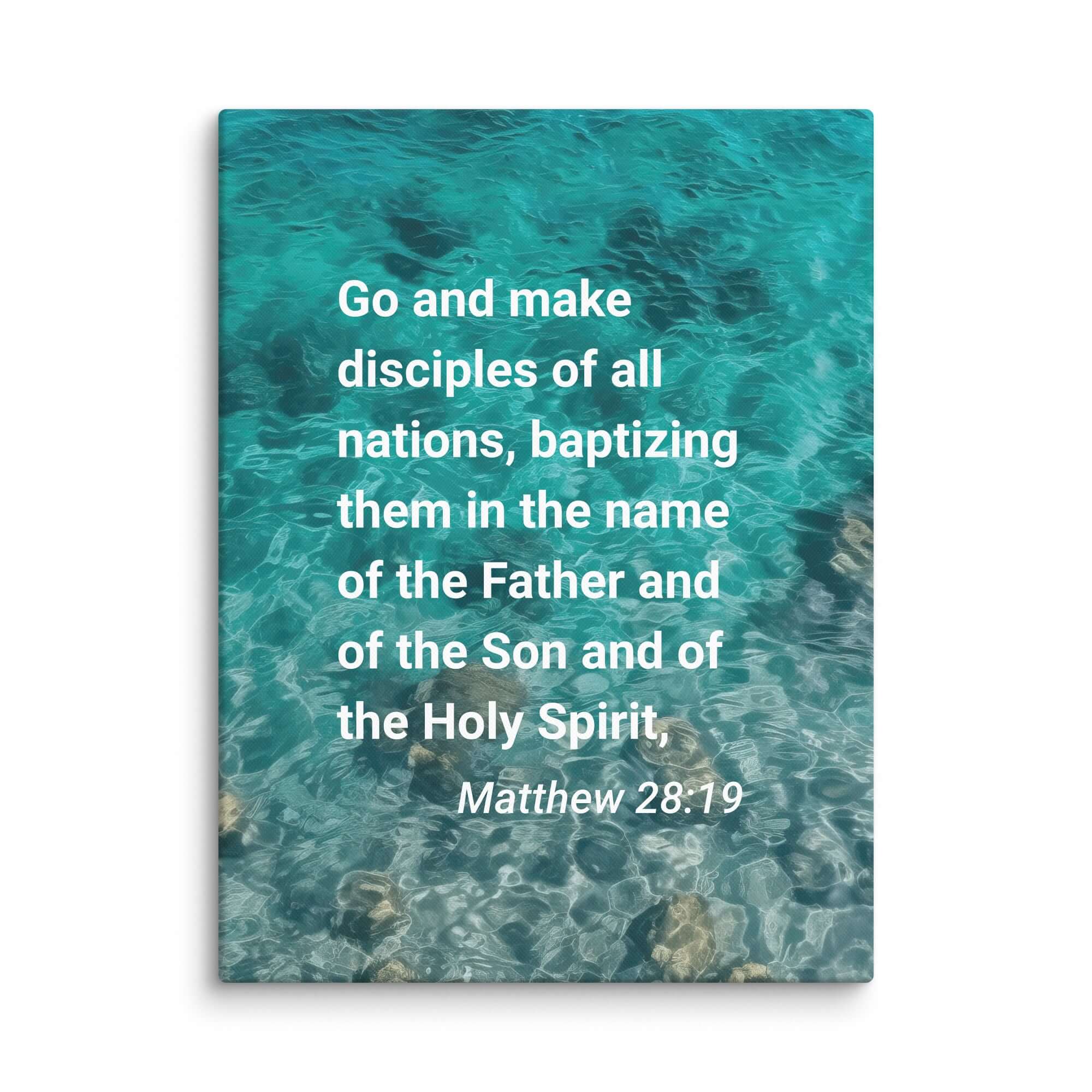 Matthew 28:19 Bible Verse, Make Disciples Canvas Print Wall Art 18″×24″