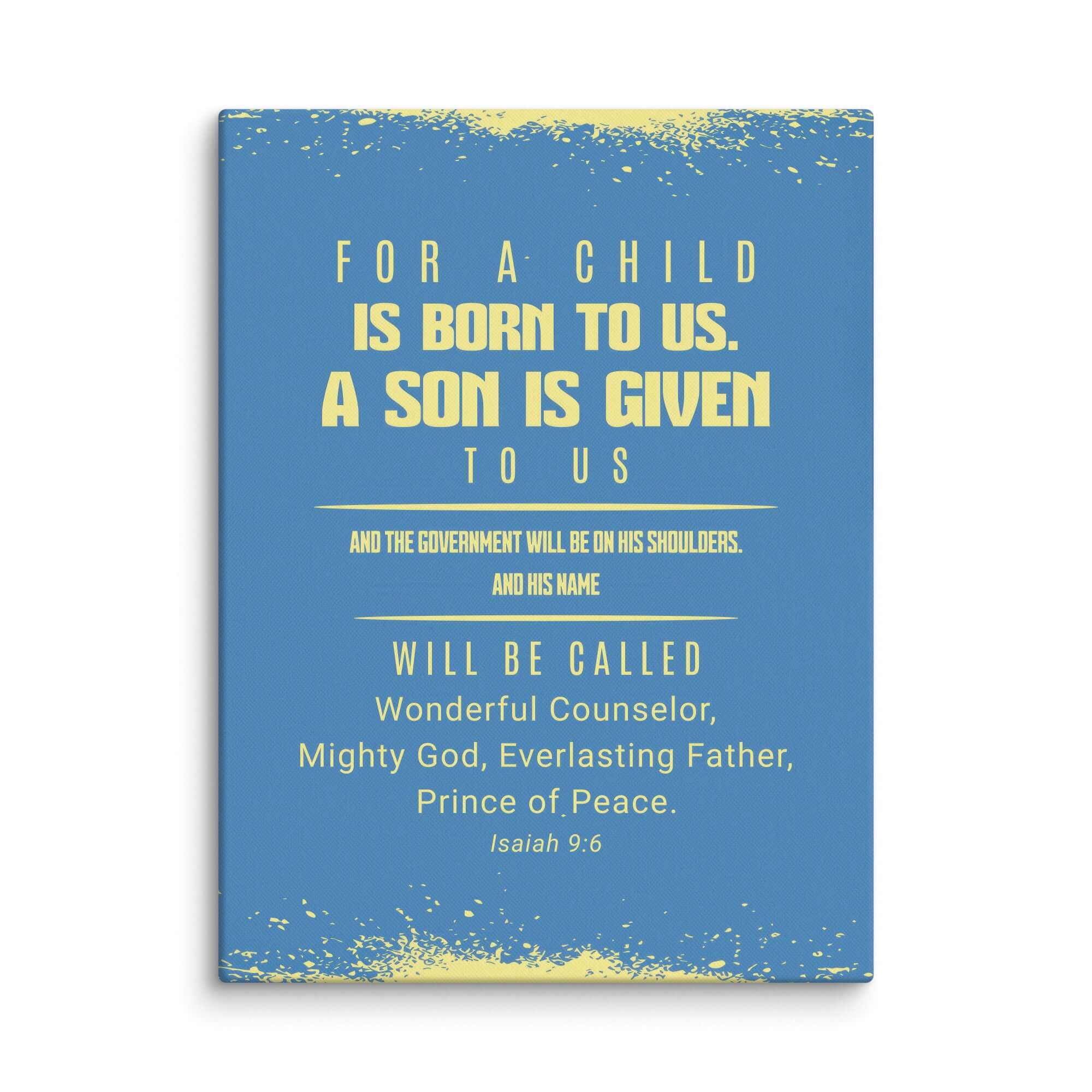Isaiah 9:6 Bible Verse, Mighty God Canvas Print Wall Art 18″×24″
