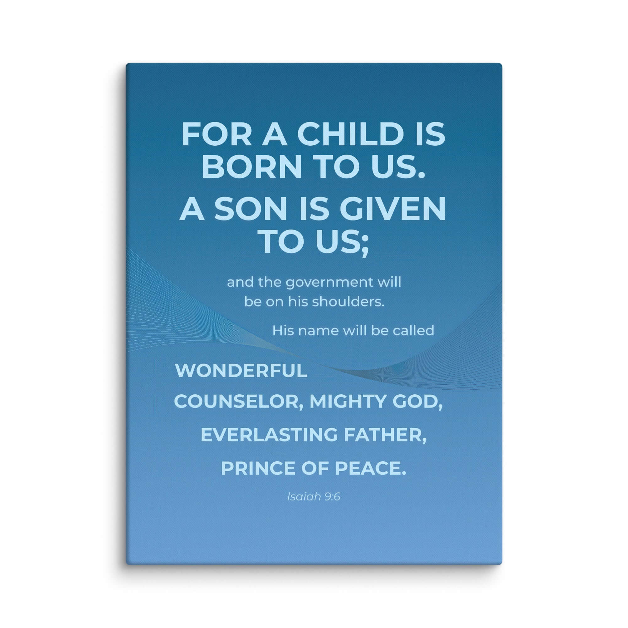 Isaiah 9:6 Bible Verse, Everlasting Father Canvas Print Wall Art 18″×24″