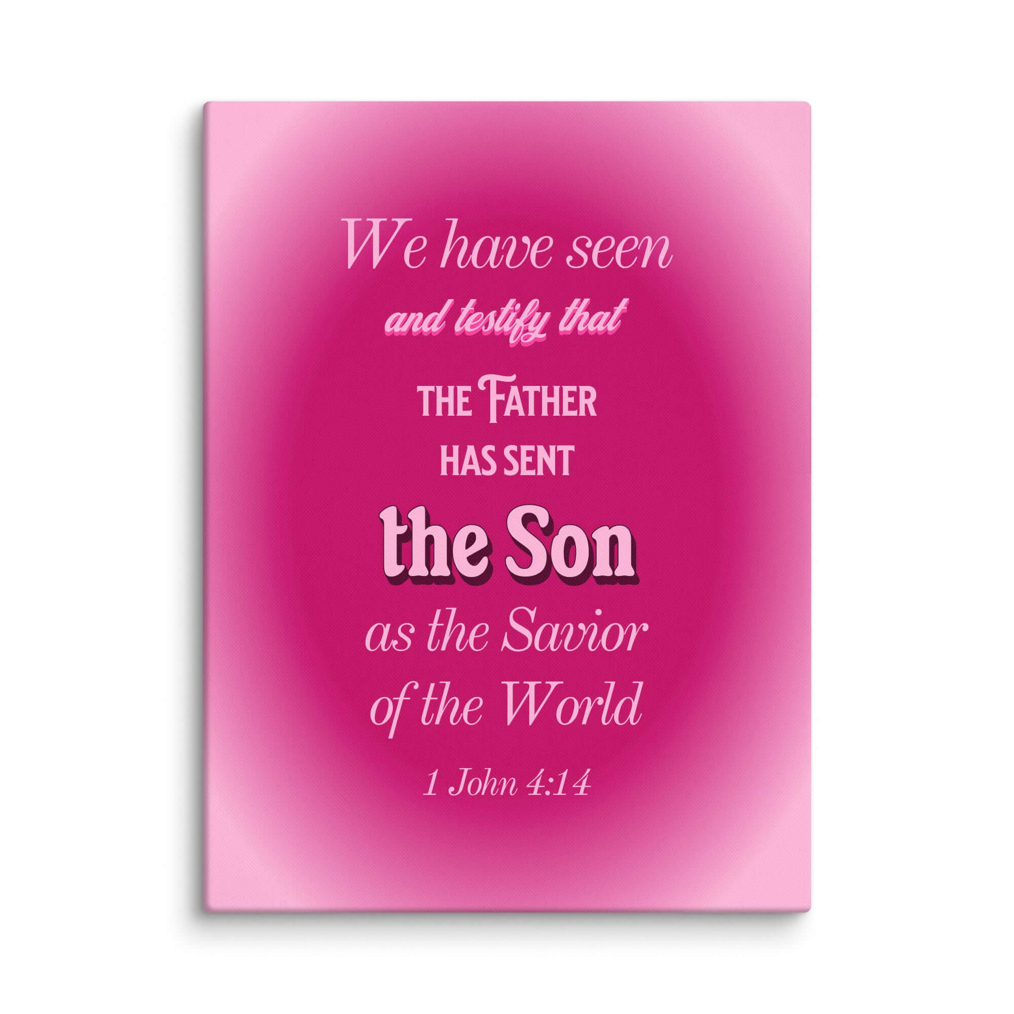 1 John 4:14 Bible Verse, that the Father Canvas Print Wall Art 18″×24″