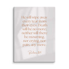 Revelation 21:4 Bible Verse, He will wipe Canvas Print Wall Art 18″×24″