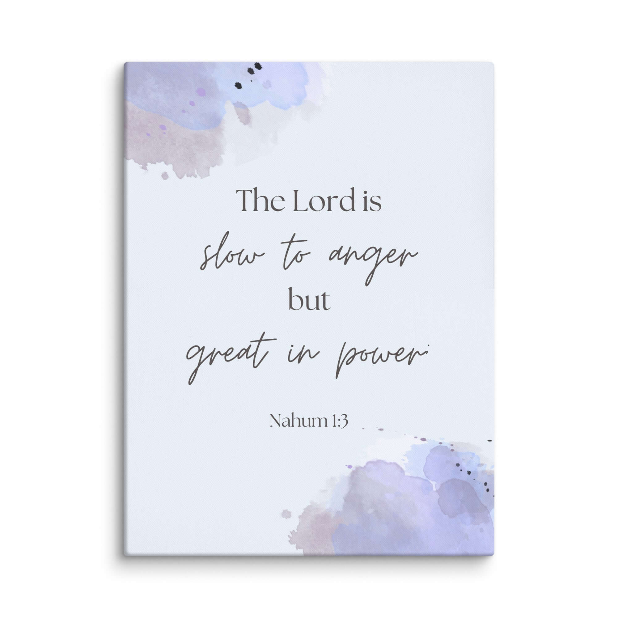 Nahum 1:3 Bible Verse, great in power Canvas Print Wall Art 18″×24″