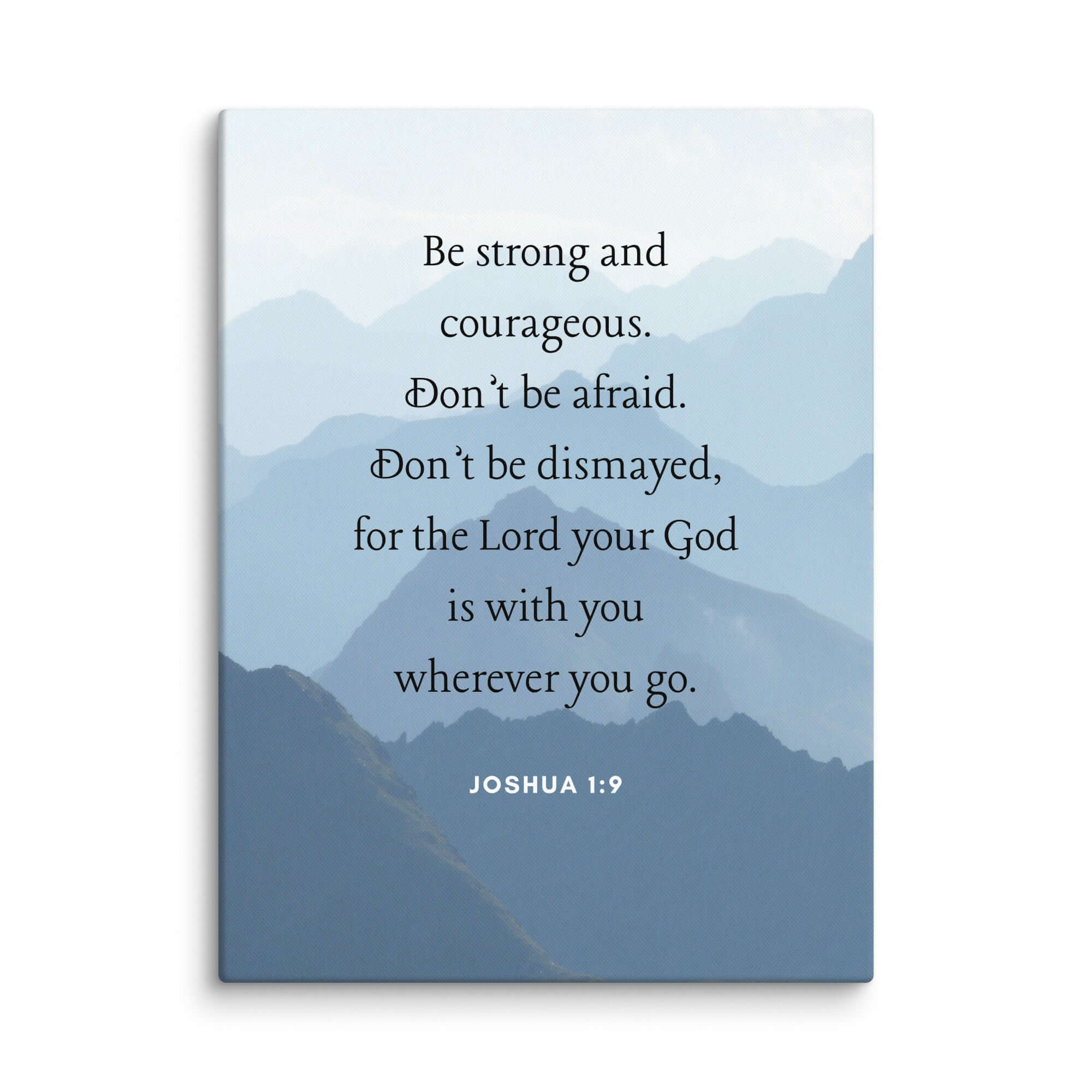 Joshua 1:9 Bible Verse, Courageous Canvas Print Wall Art 18″×24″