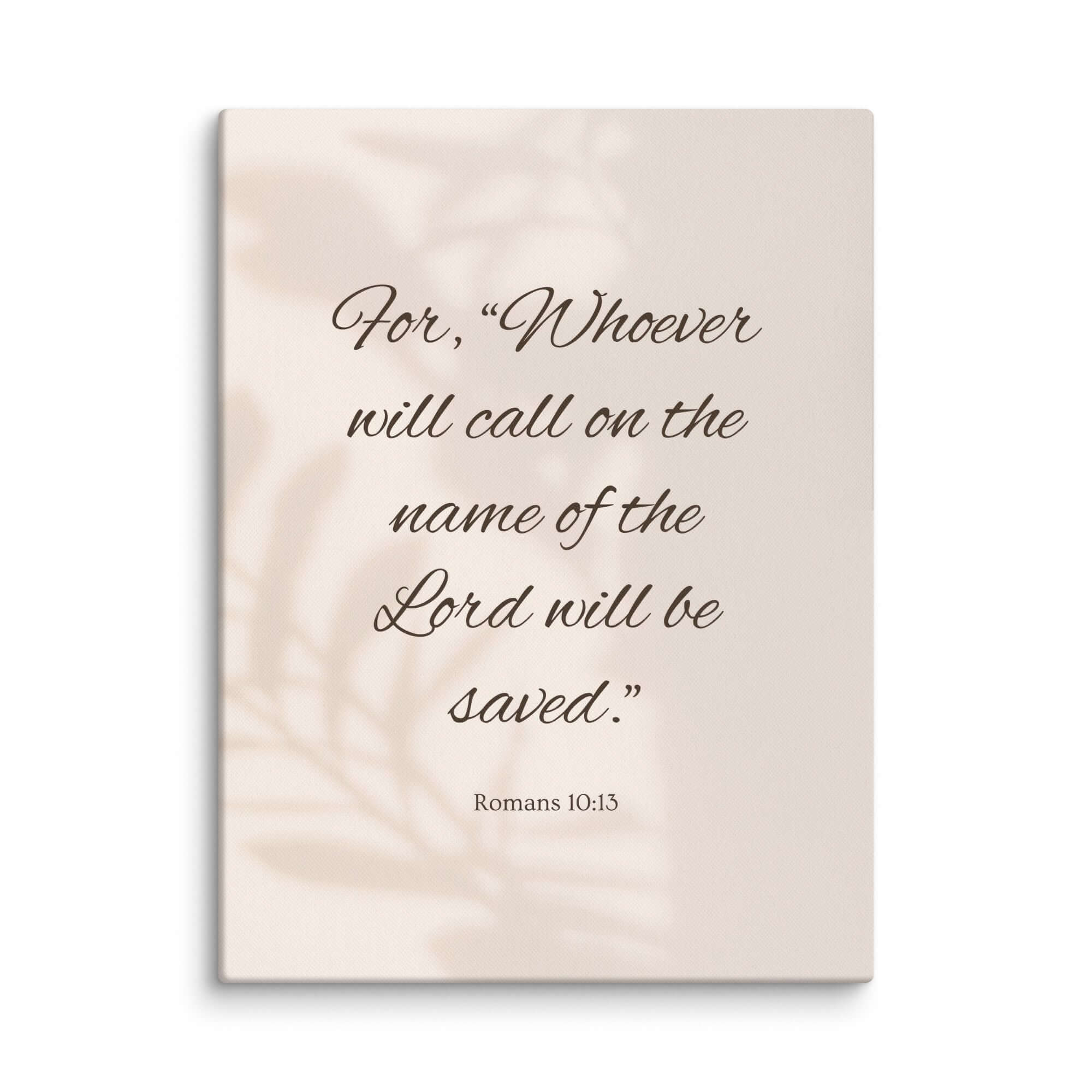 Romans 10:13 Bible Verse, Whoever Canvas Print Wall Art 18″×24″