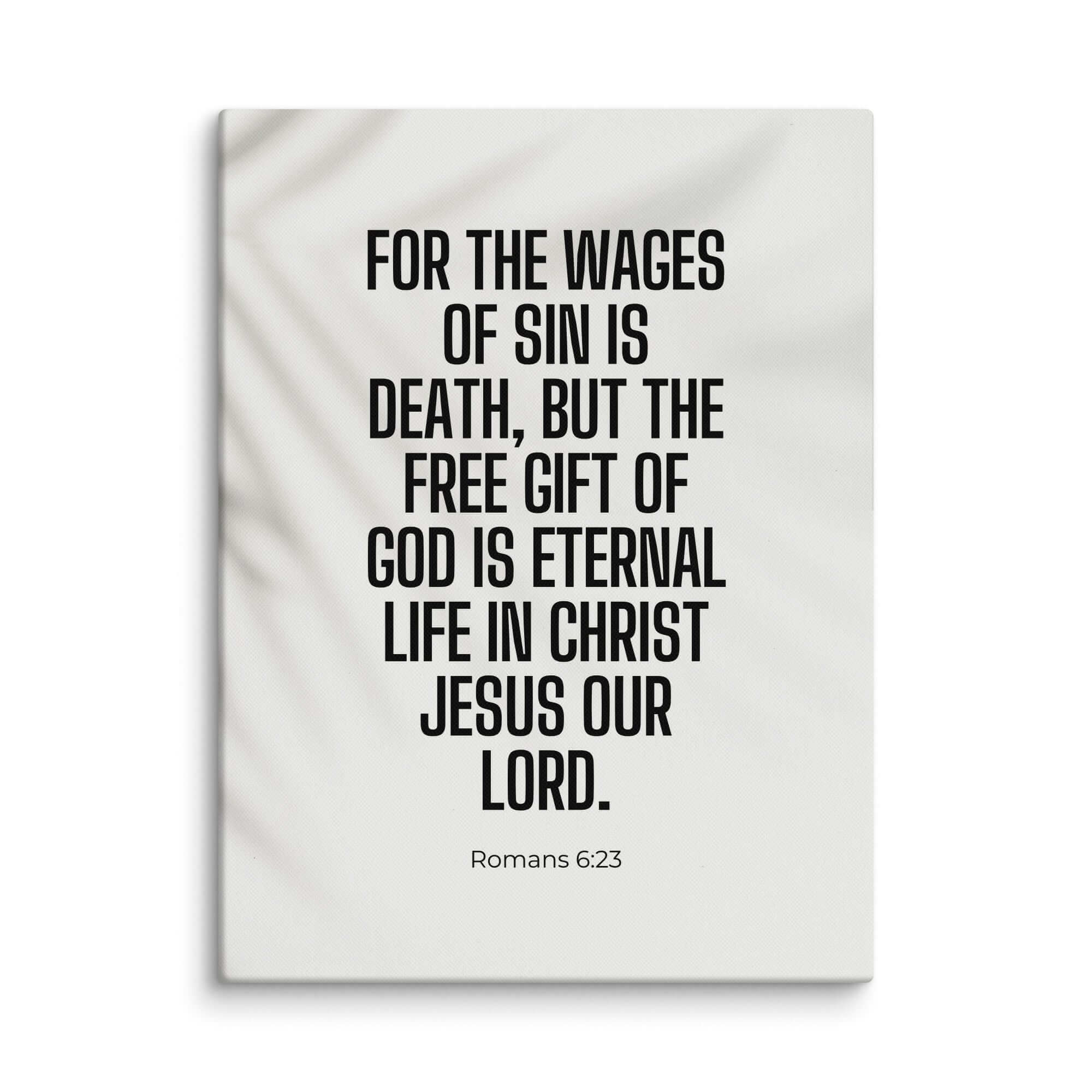 Romans 6:23 Bible Verse, eternal life Canvas Print Wall Art 18″×24″