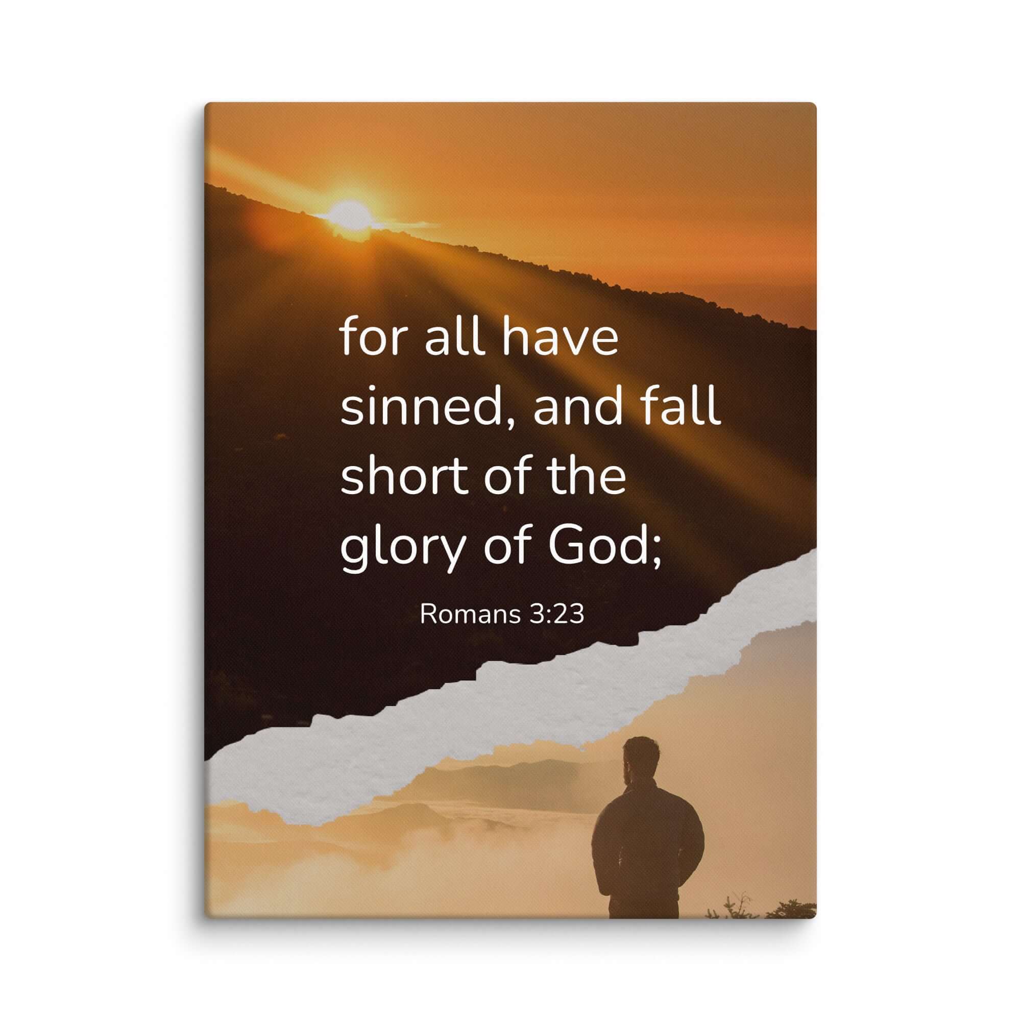 Romans 3:23 Bible Verse, of God Canvas Print Wall Art 18″×24″