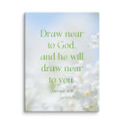 James 4:8 Bible Verse, Draw near Canvas Print Wall Art 18″×24″