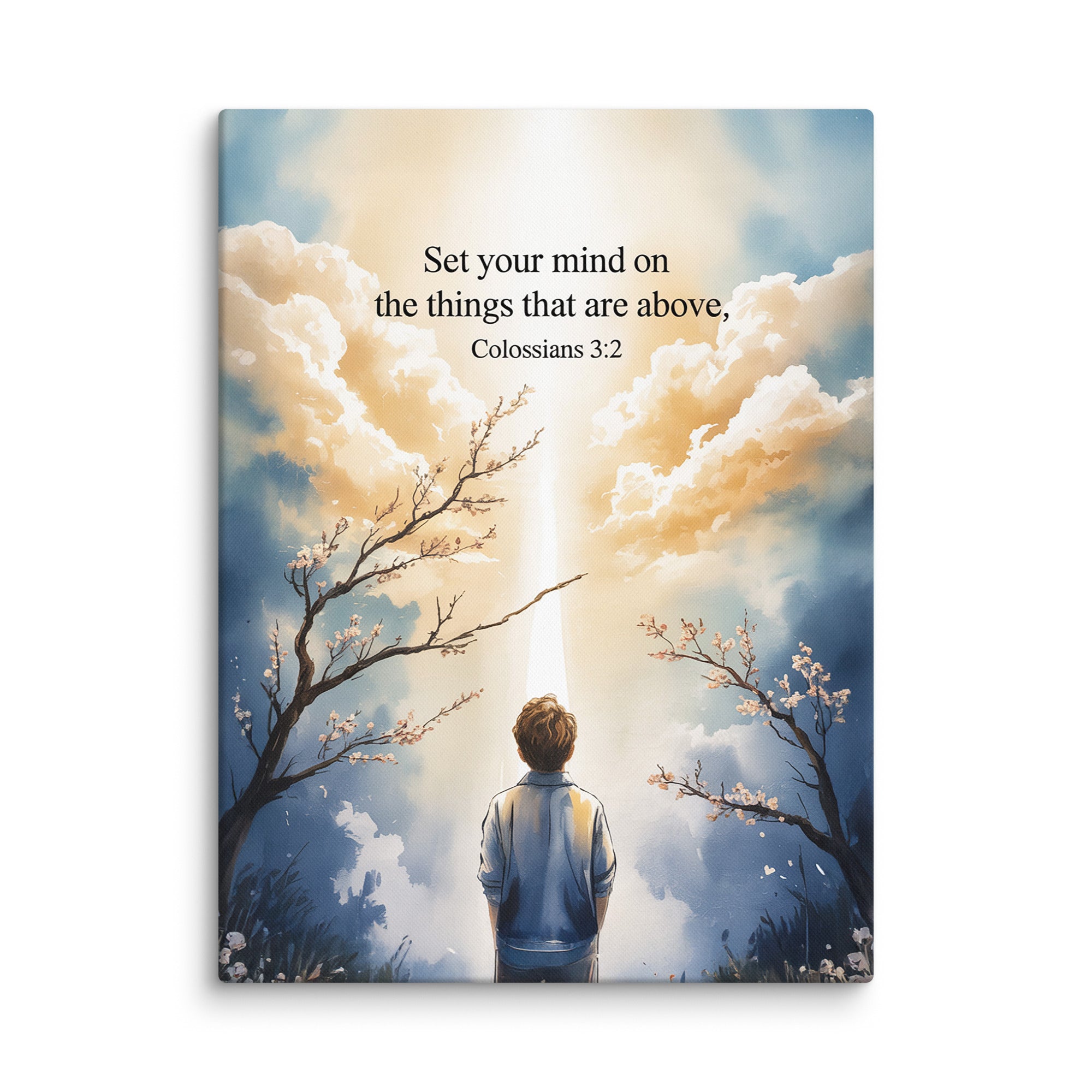 Colossians 3:2 Bible Verse the things Canvas 18″×24″