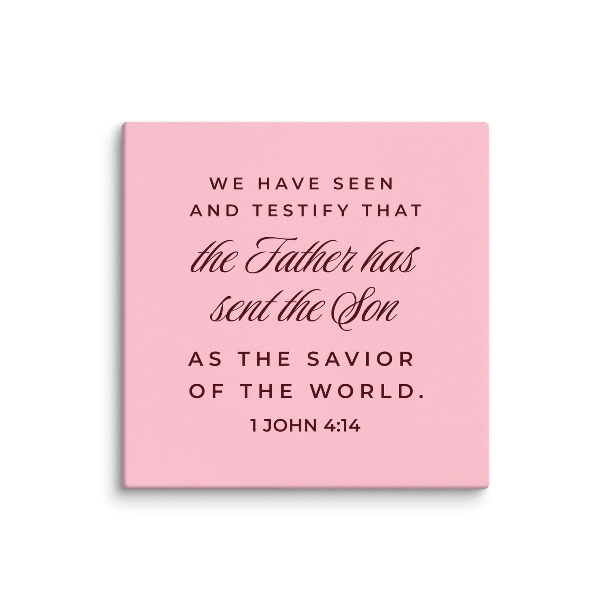 1 John 4:14 Bible Verse, We have seen Canvas Print Wall Art 20″×20″