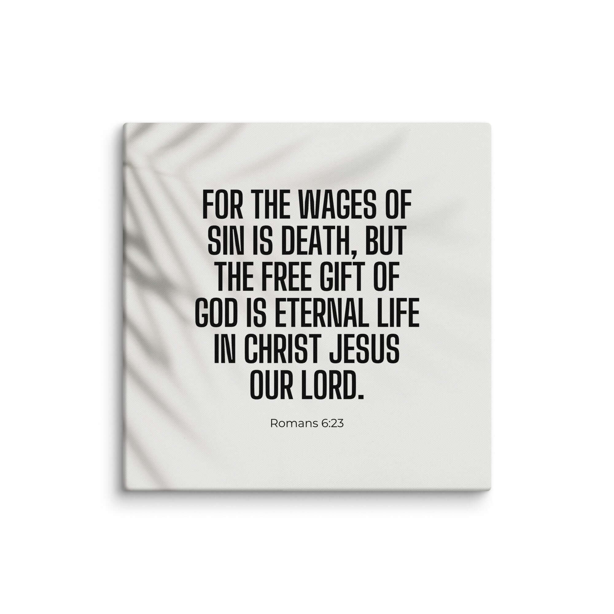 Romans 6:23 Bible Verse, eternal life Canvas Print Wall Art 20″×20″