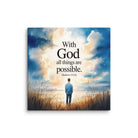 Matthew 19:26 Bible Verse Jesus Canvas 20″×20″