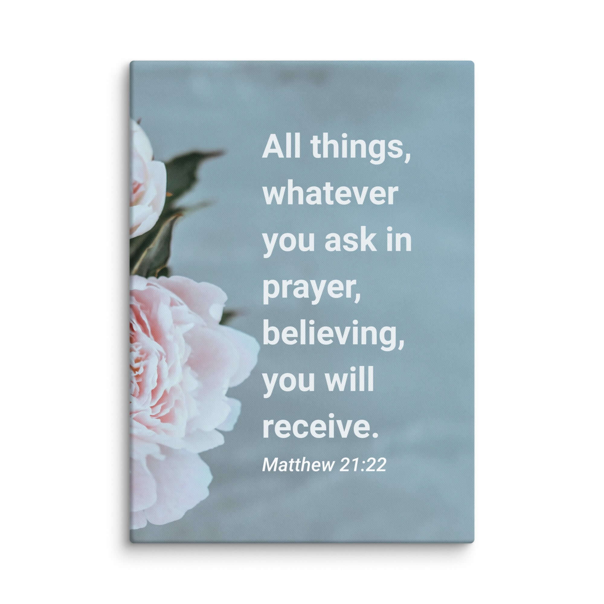 Matthew 21:22 Bible Verse, ask in prayer Canvas Print Wall Art 20″×28″
