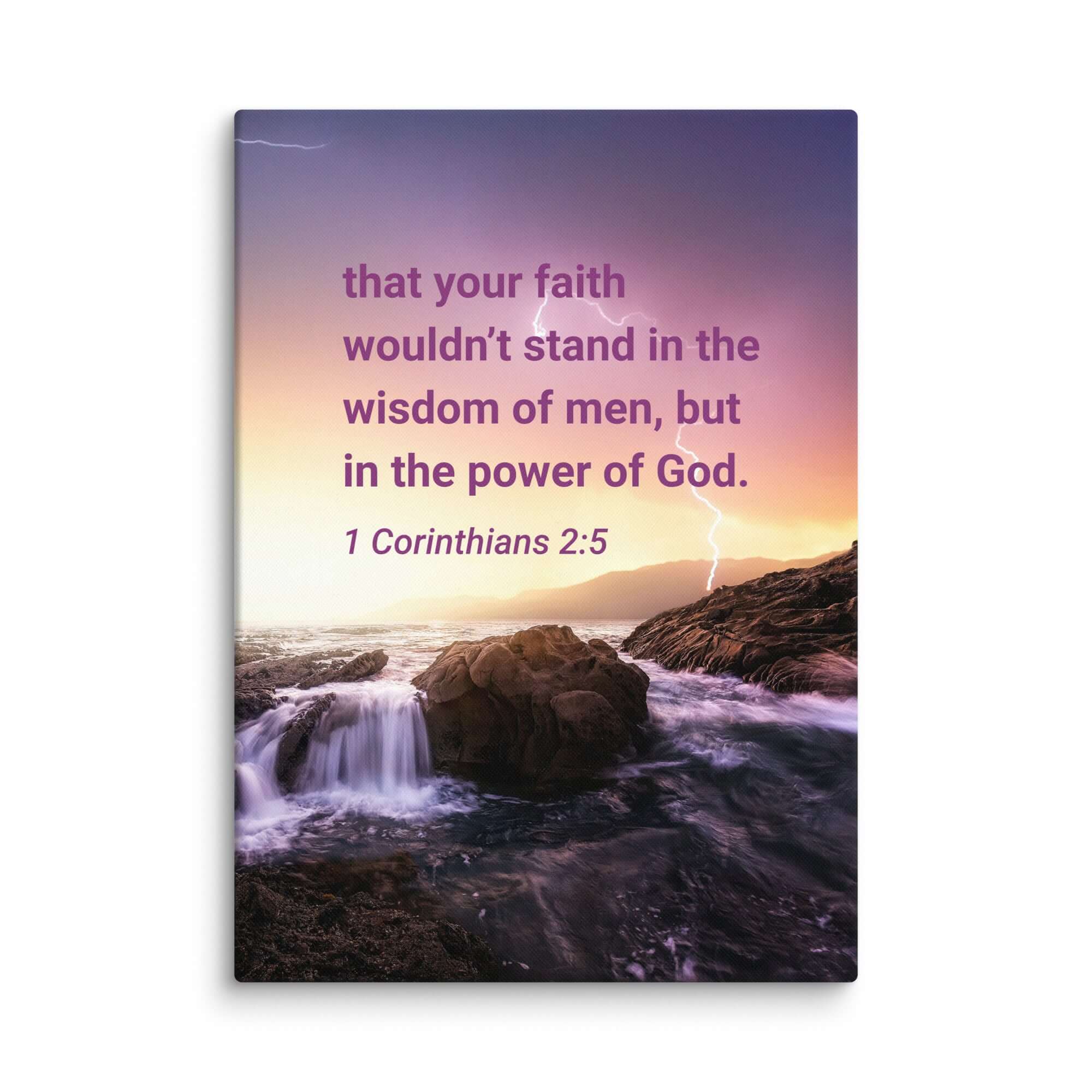 1 Corinthians 2:5 Bible Verse, power of God Canvas Print Wall Art 20″×28″
