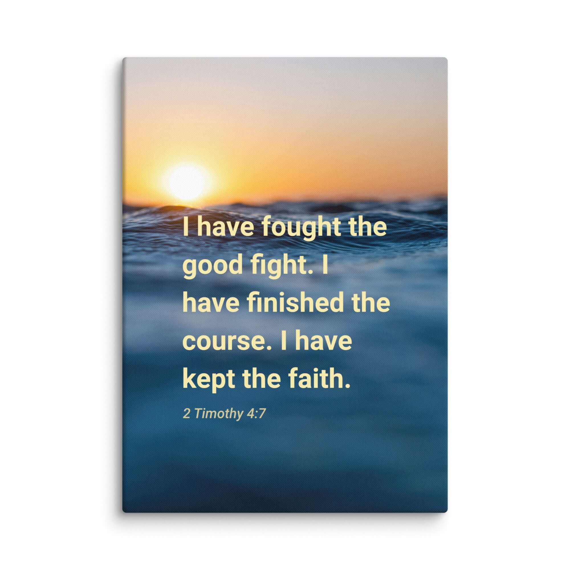 2 Timothy 4:7 Bible Verse, kept the faith Canvas Print Wall Art 20″×28″