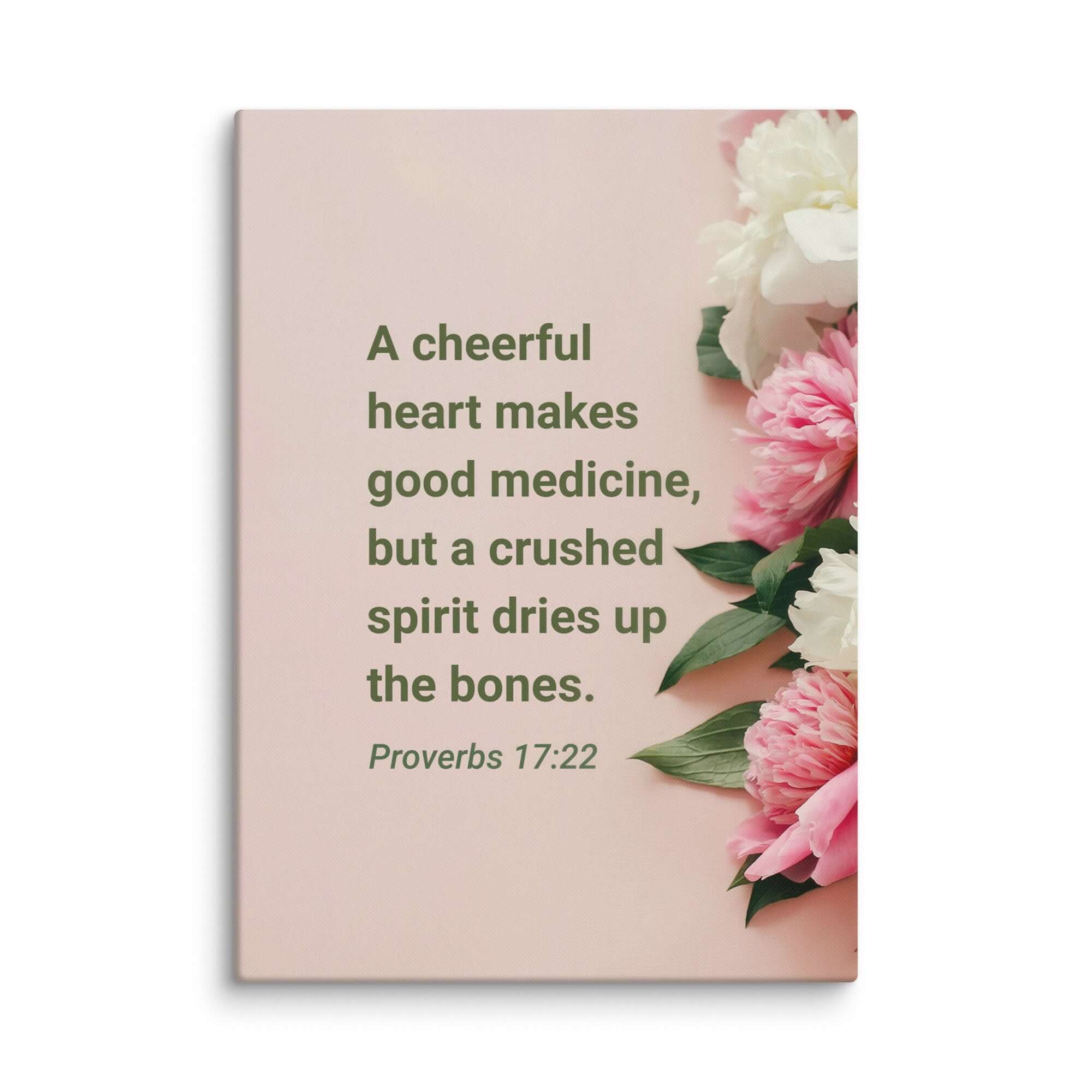Proverbs 17:22 Bible Verse, good medicine Canvas Print Wall Art 20″×28″