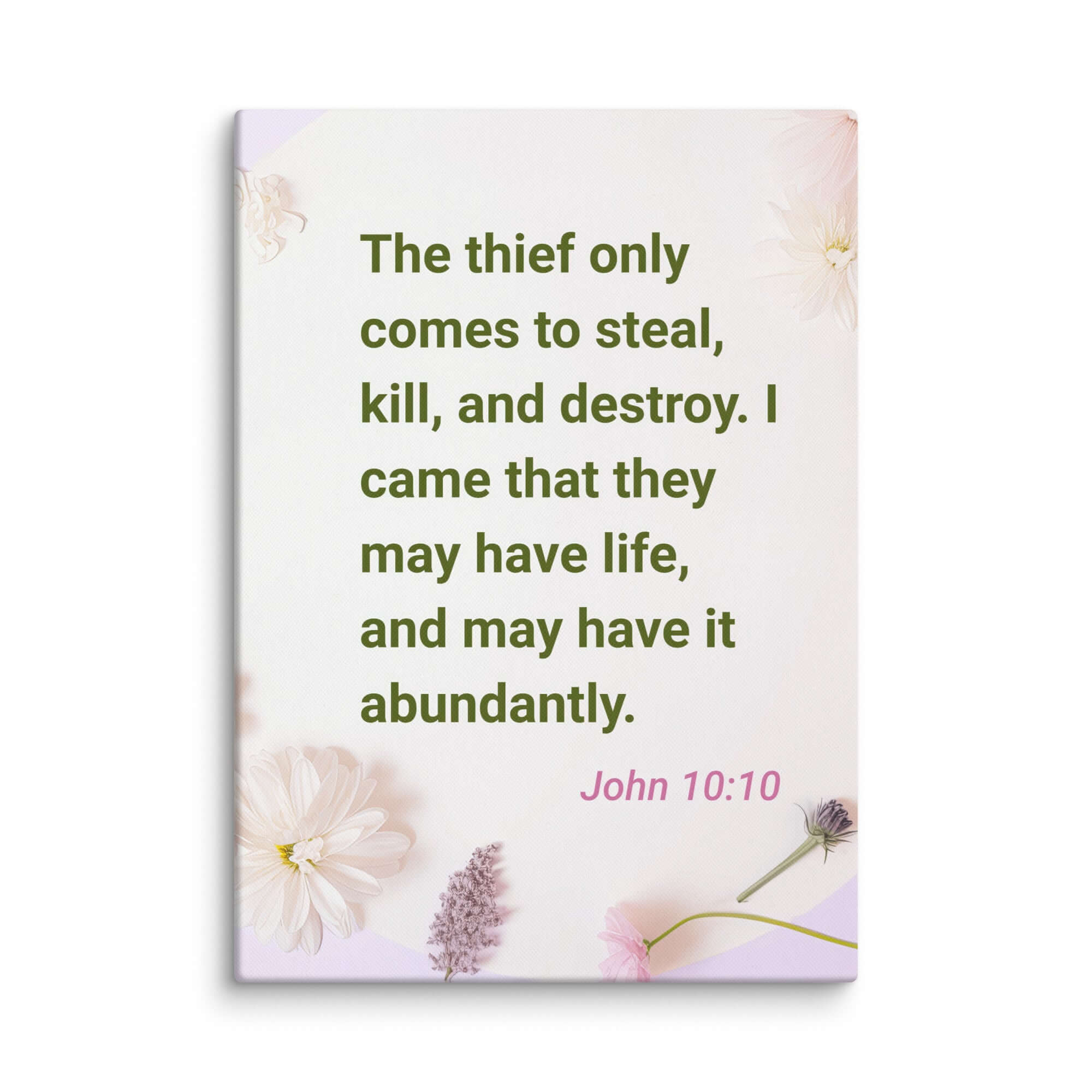John 10:10 Bible Verse, Abundant Life Canvas Print Wall Art 20″×28″