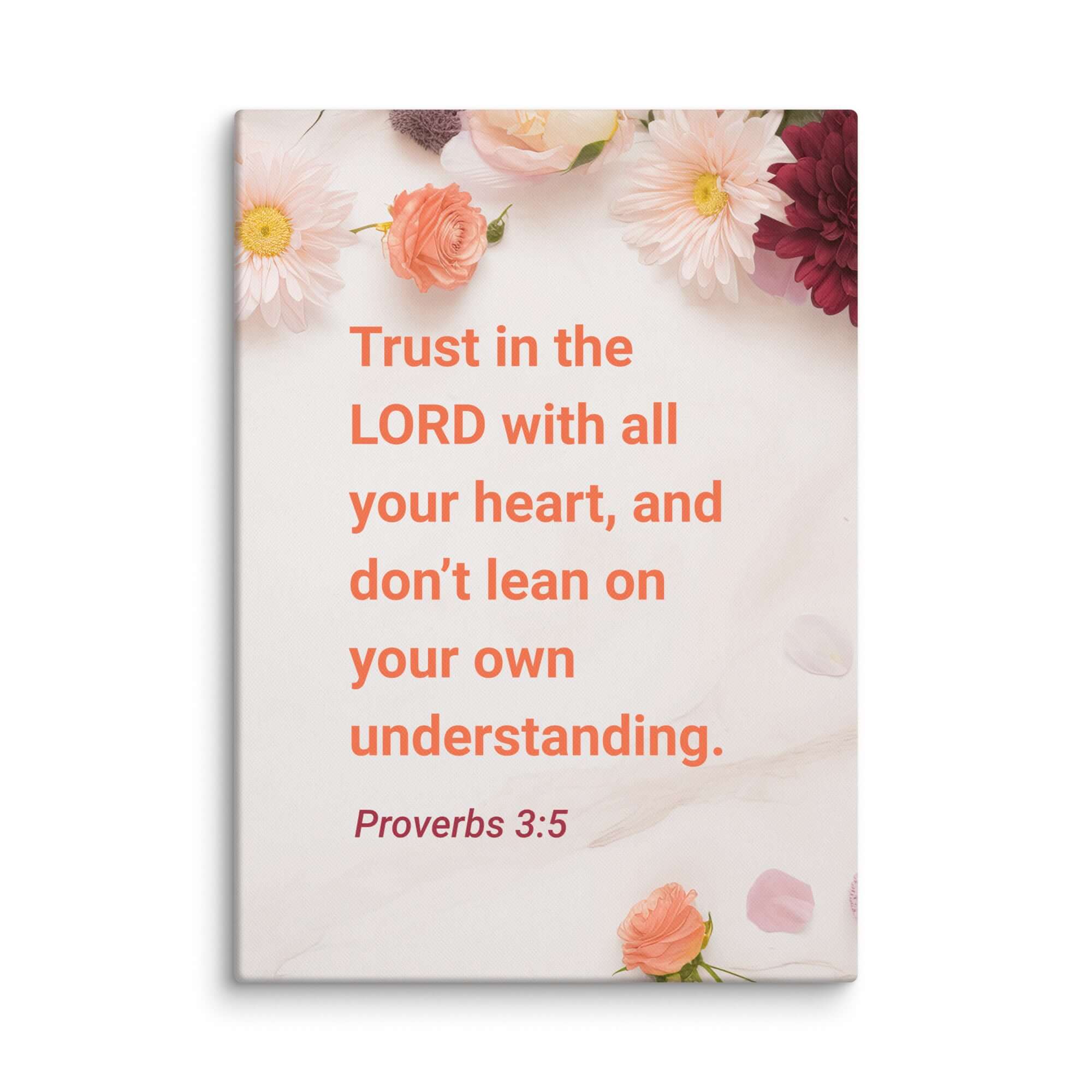 Proverbs 3:5 Bible Verse, Trust in the LORD Canvas Print Wall Art 20″×28″
