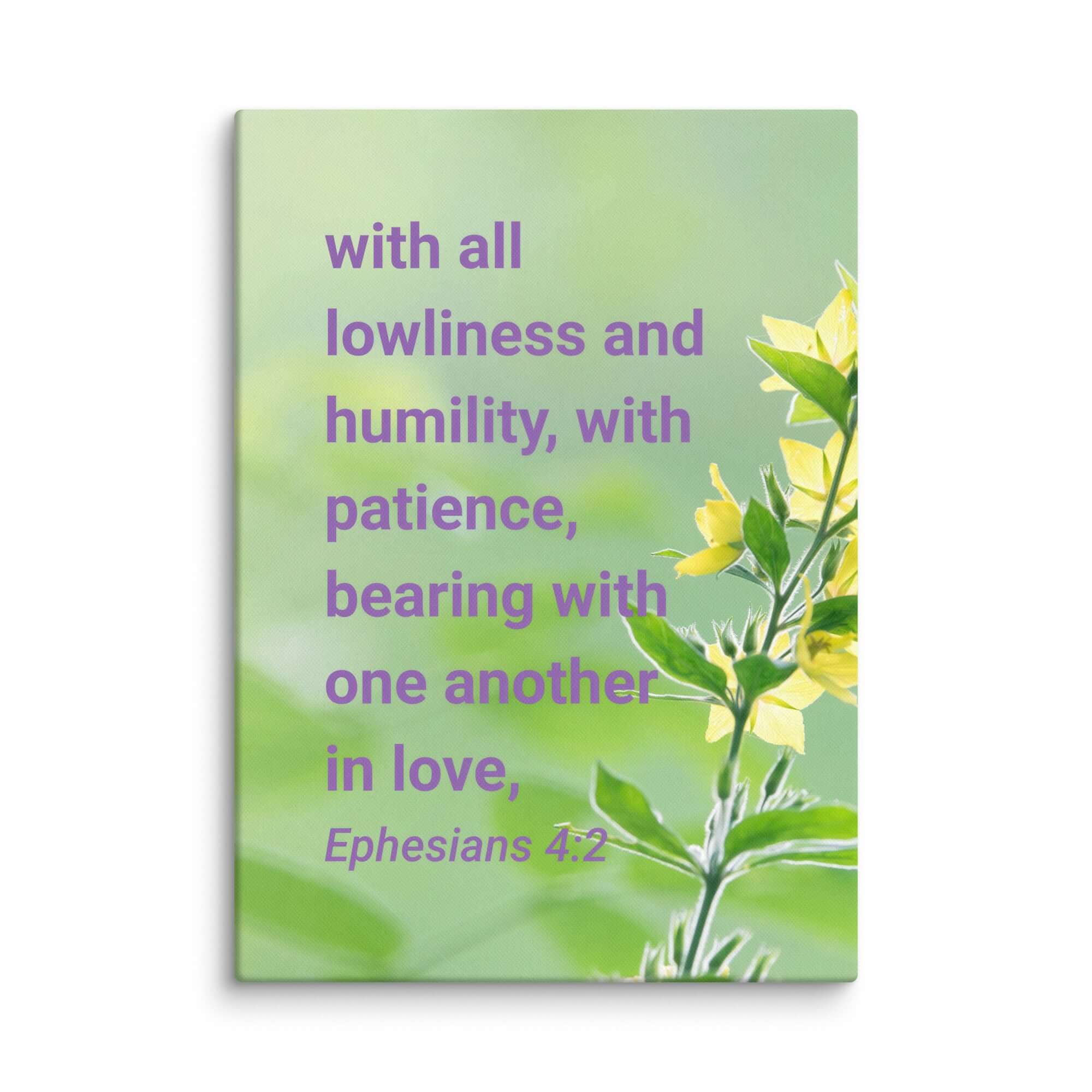 Ephesians 4:2 Bible Verse, one another in love Canvas Print Wall Art 20″×28″