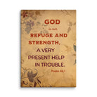 Psalm 46:1 Bible Verse, God is Our Refuge Canvas Print Wall Art 20″×28″