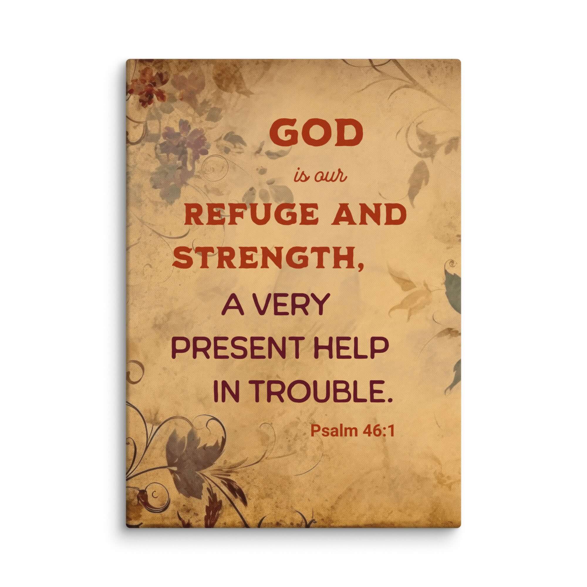 Psalm 46:1 Bible Verse, God is Our Refuge Canvas Print Wall Art 20″×28″