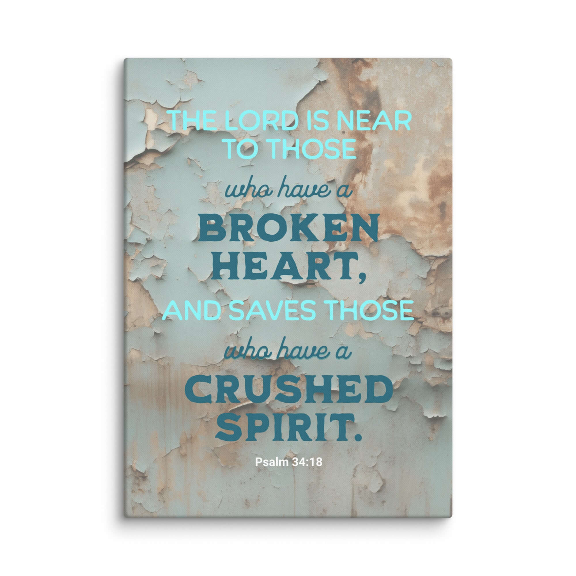 Psalm 34:18 Bible Verse, The LORD is Near Canvas Print Wall Art 20″×28″
