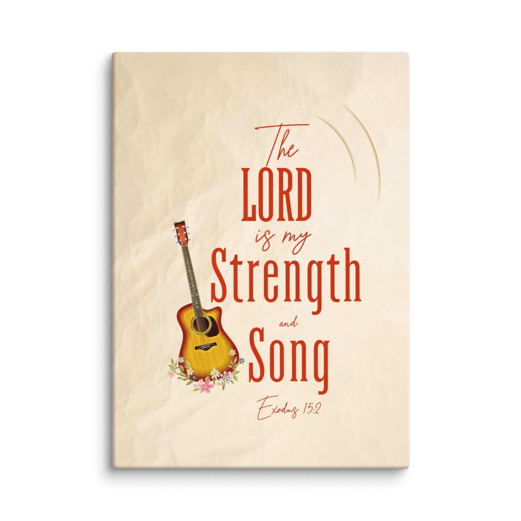 Exodus 15:2 Bible Verse, The LORD is my strength Canvas Print Wall Art 20″×28″