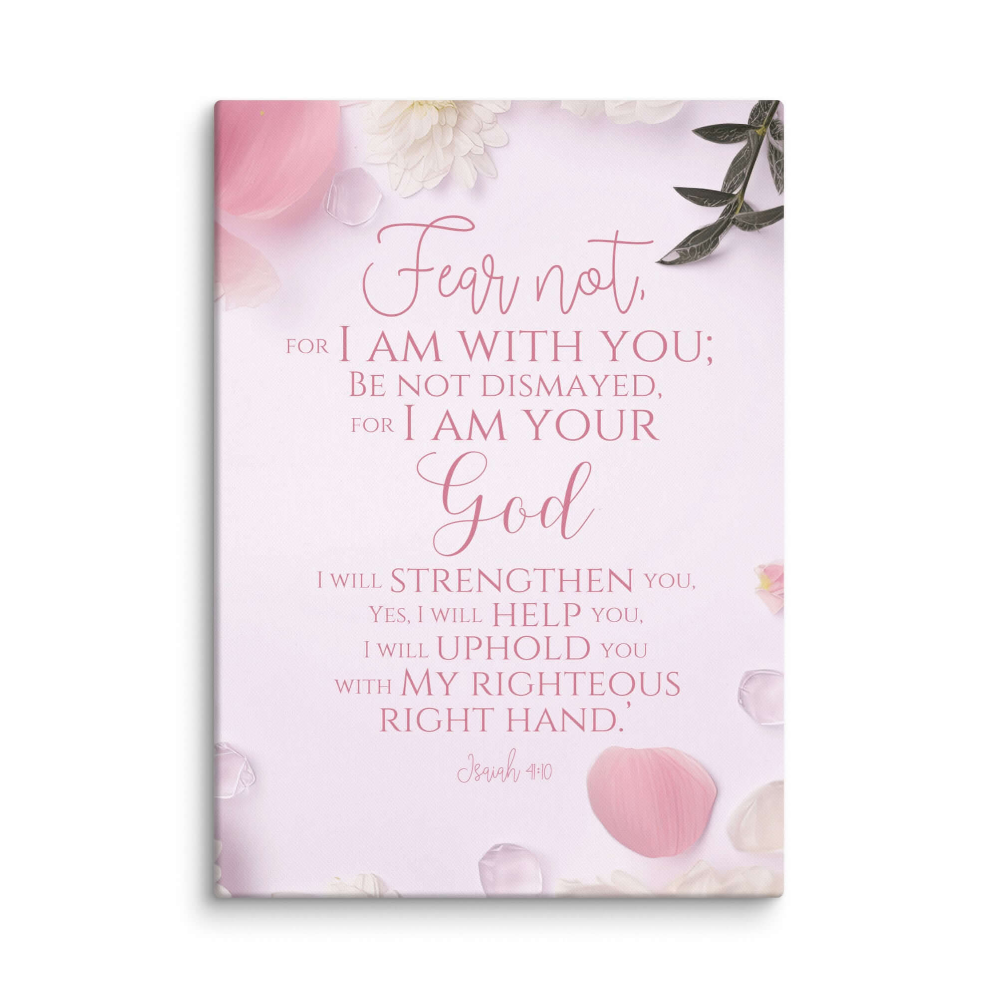 Isaiah 41:10 Bible Verse, God will strengthen you Canvas Print Wall Art 20″×28″