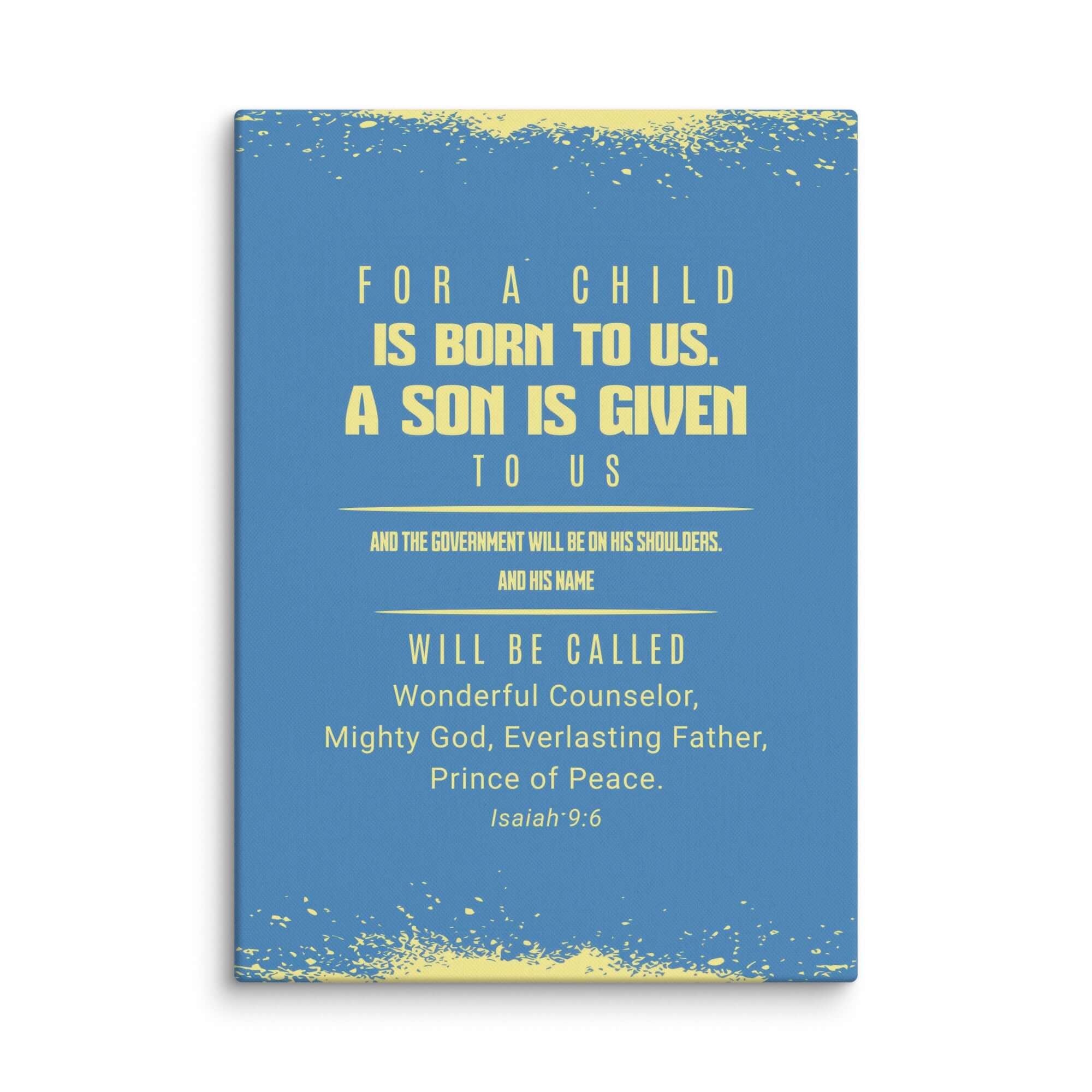 Isaiah 9:6 Bible Verse, Mighty God Canvas Print Wall Art 20″×28″