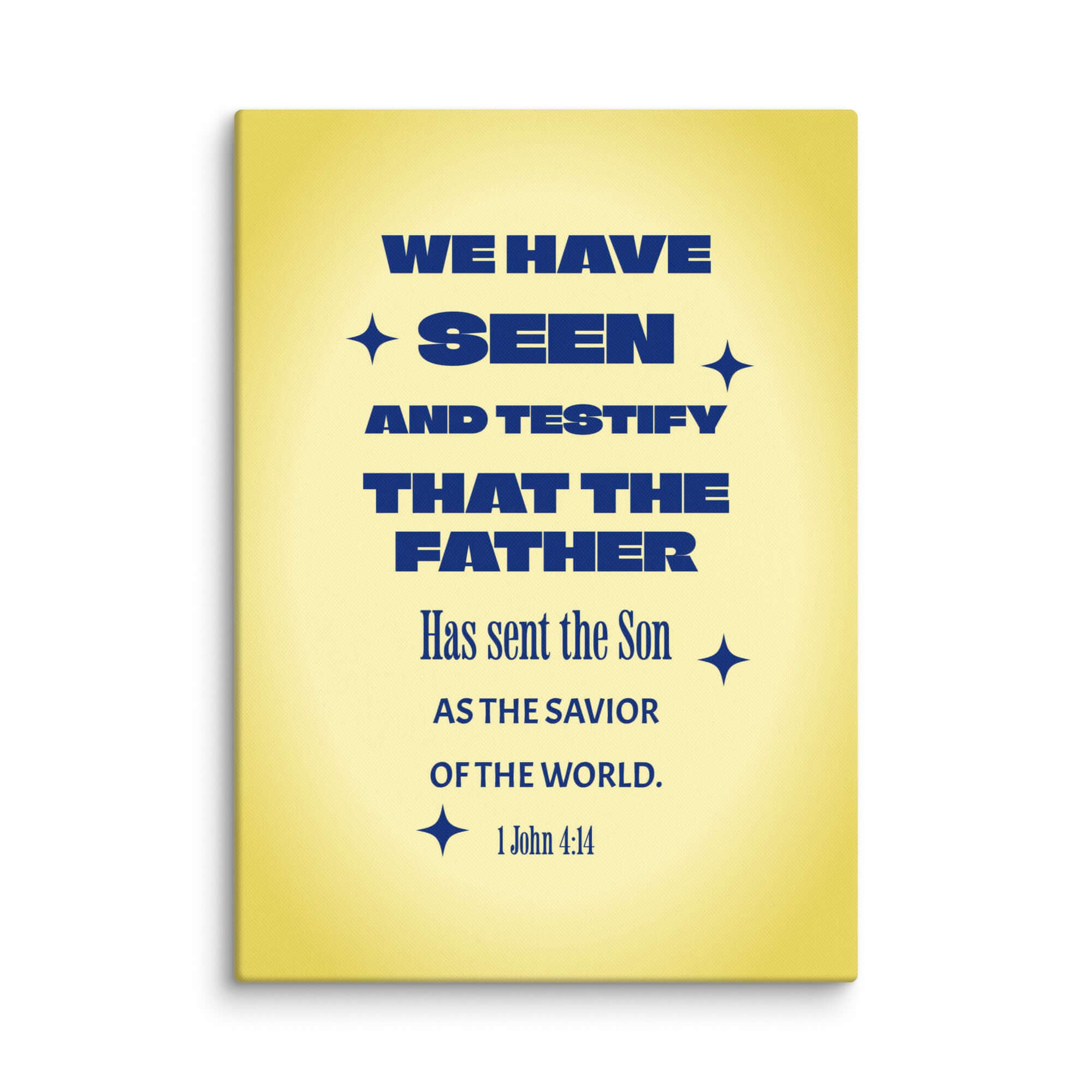 1 John 4:14 Bible Verse, Savior of the world Canvas Print Wall Art 20″×28″