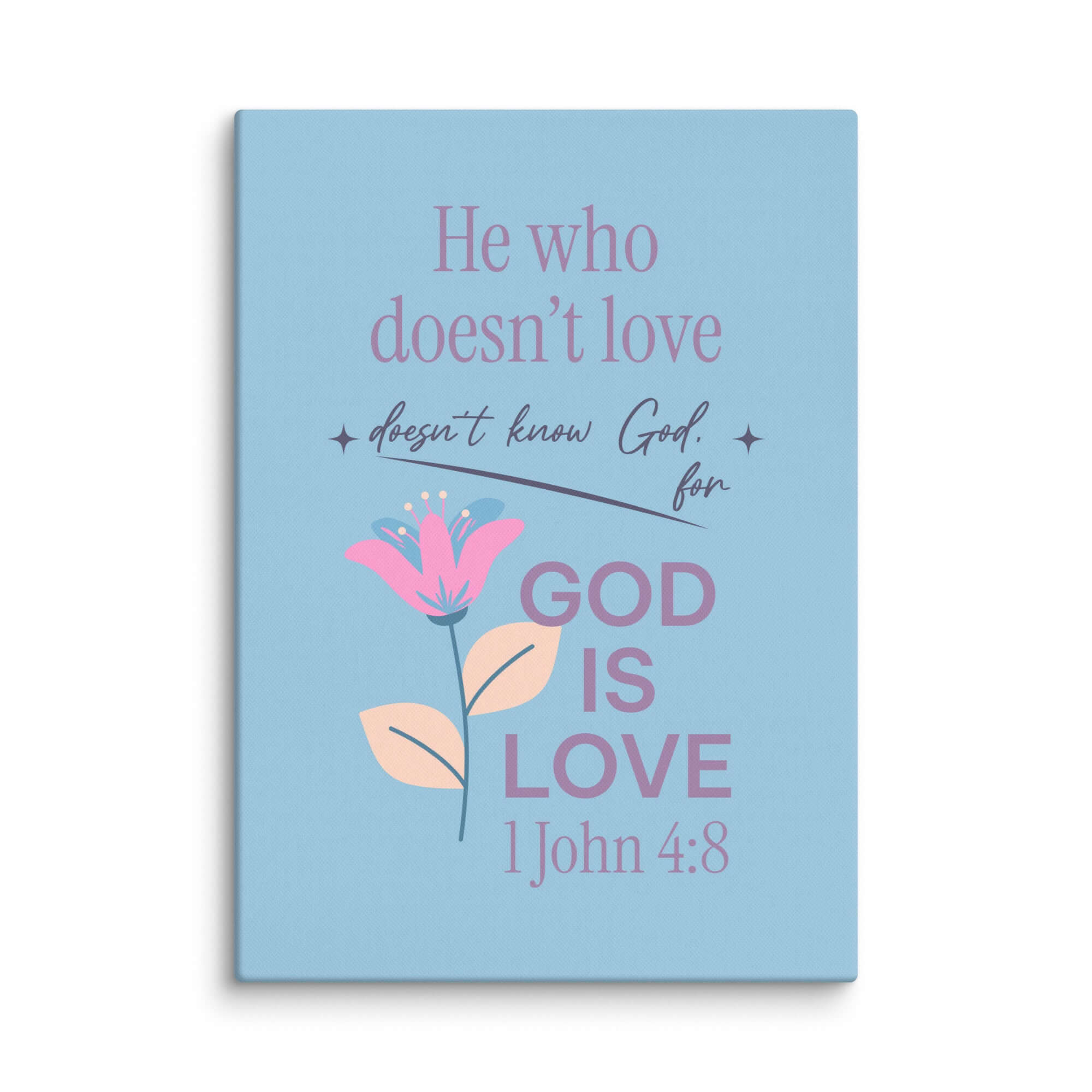 1 John 4:8 Bible Verse, doesn’t love Canvas Print Wall Art 20″×28″