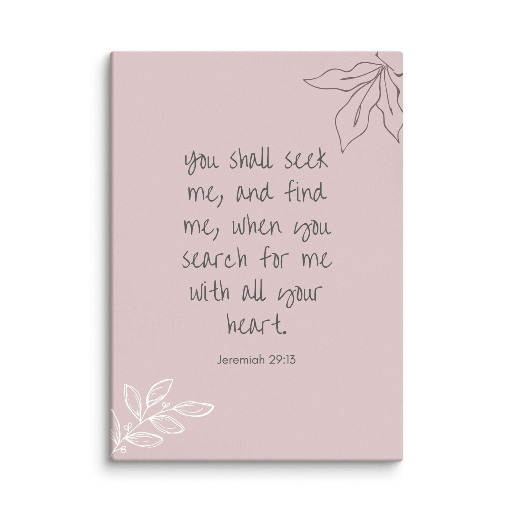 Jeremiah 29:13 Bible Verse, you search Canvas Print Wall Art 20″×28″