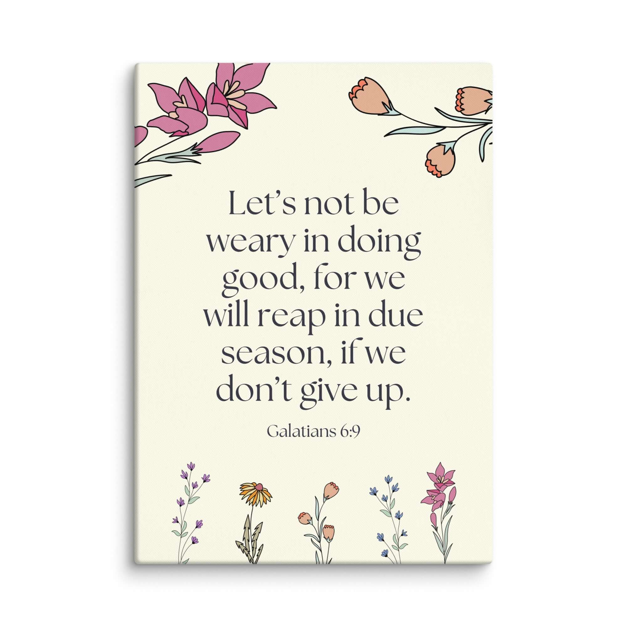 Galatians 6:9 Bible Verse, in doing good Canvas Print Wall Art 20″×28″