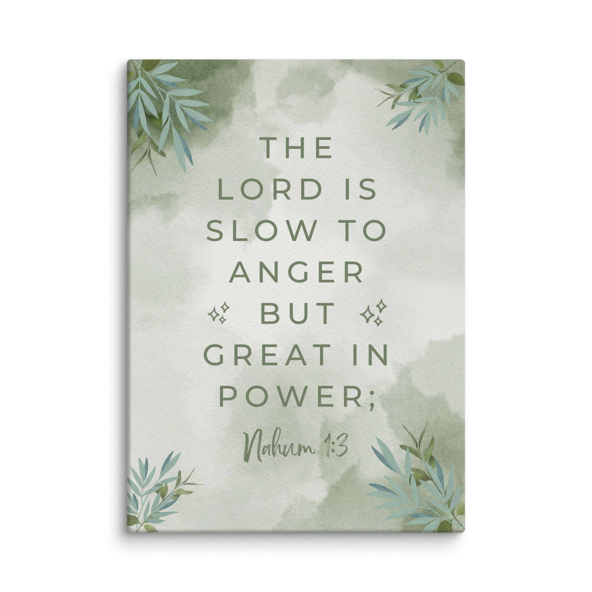 Nahum 1:3 Bible Verse, The Lord is slow Canvas Print Wall Art 20″×28″