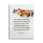 John 3:16 Bible Verse, He gave His Son Canvas Print Wall Art 20″×28″