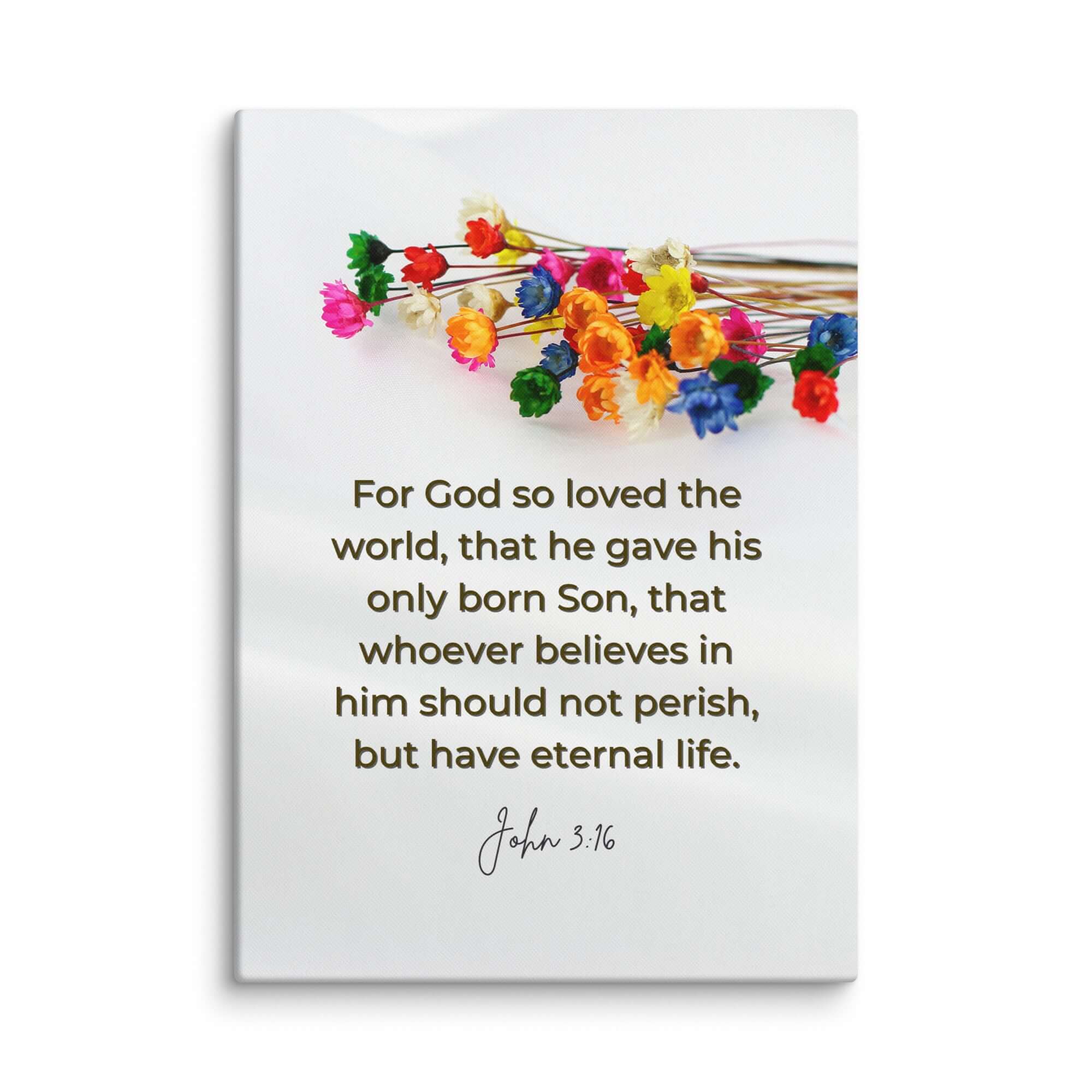 John 3:16 Bible Verse, He gave His Son Canvas Print Wall Art 20″×28″