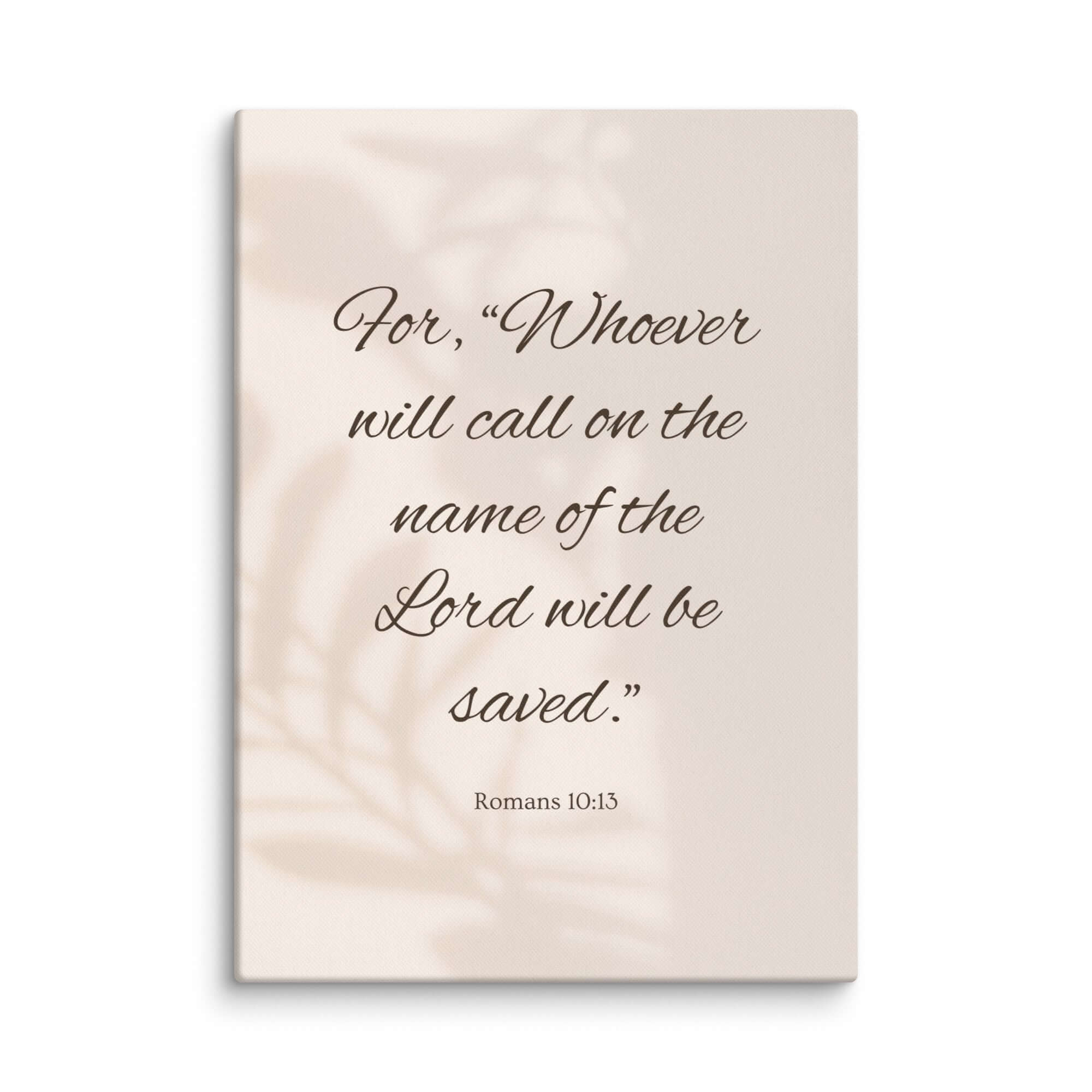 Romans 10:13 Bible Verse, Whoever Canvas Print Wall Art 20″×28″