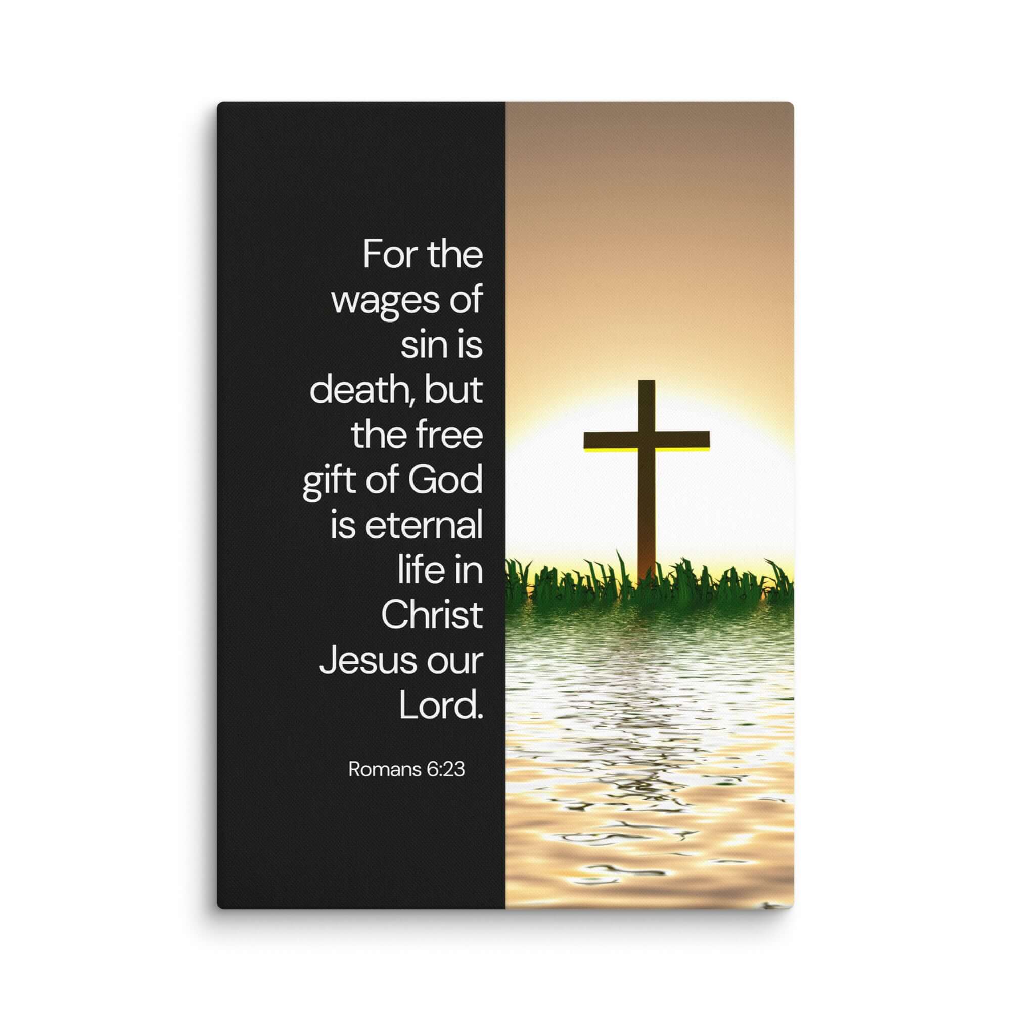 Romans 6:23 Bible Verse, the wages Canvas Print Wall Art 20″×28″