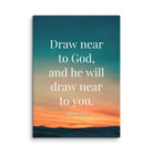 James 4:8 Bible Verse, near to God Canvas Print Wall Art 20″×28″