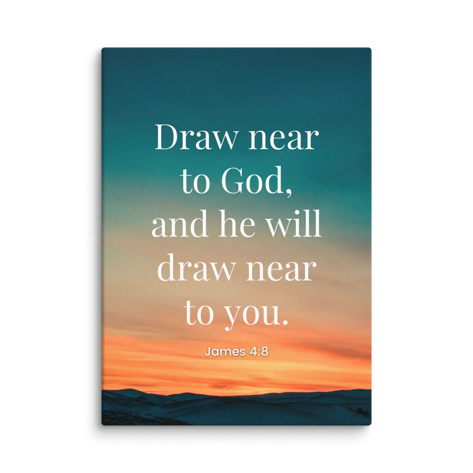 James 4:8 Bible Verse, near to God Canvas Print Wall Art 20″×28″