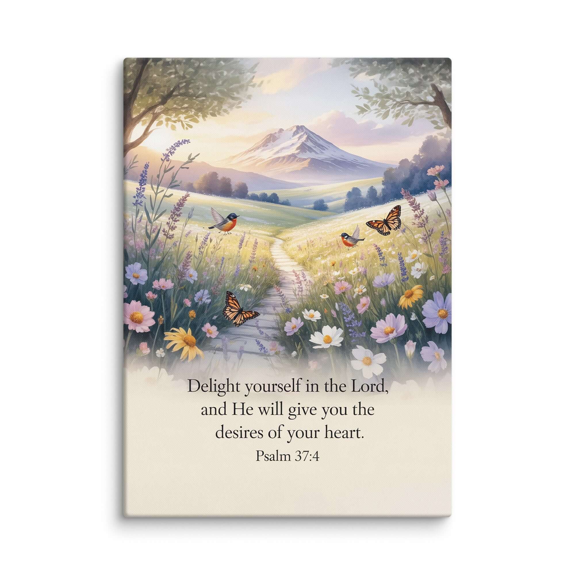 Psalm 37:4 Bible Verse, Delight Canvas 20″×28″