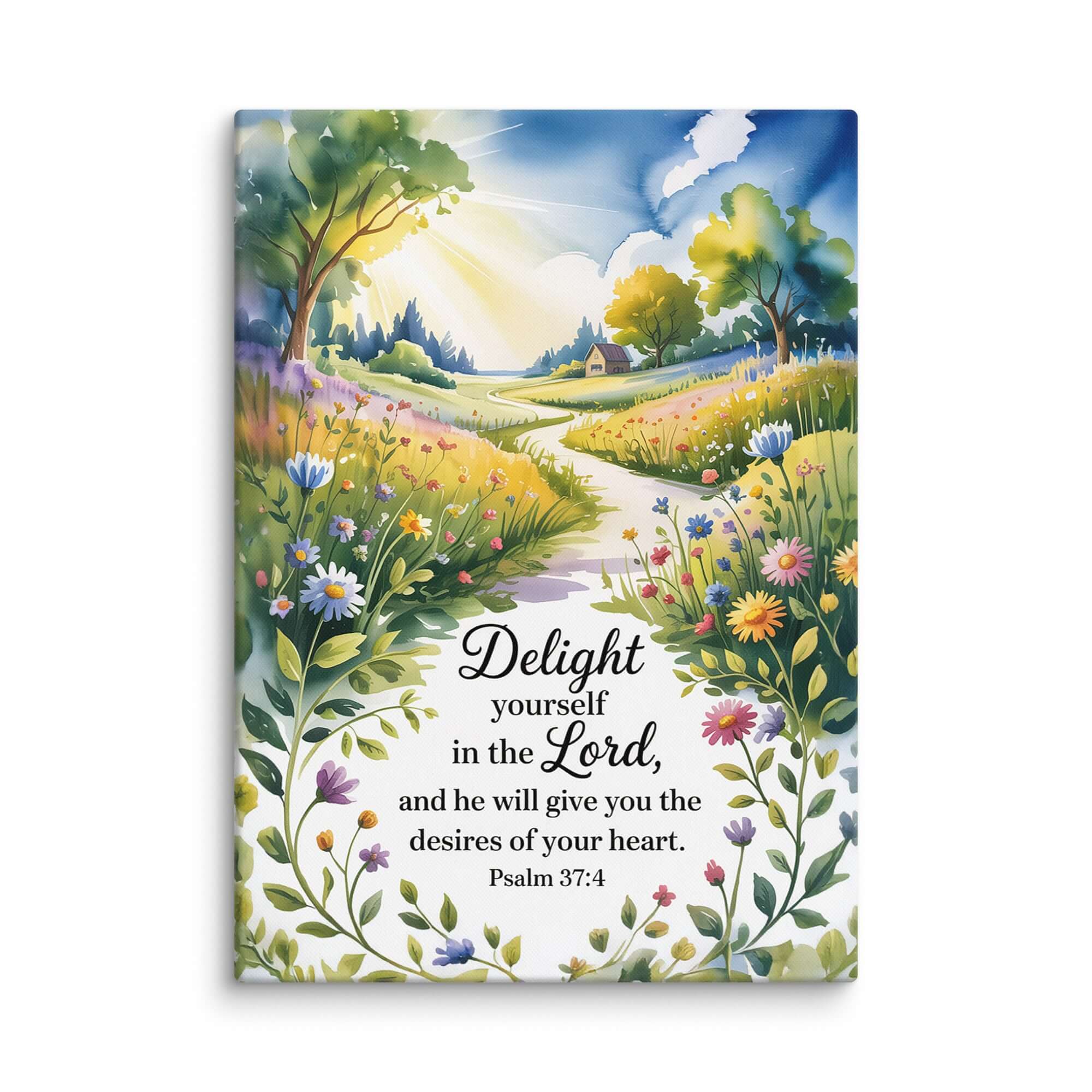 Psalm 37:4 Bible Verse, desires Canvas 20″×28″
