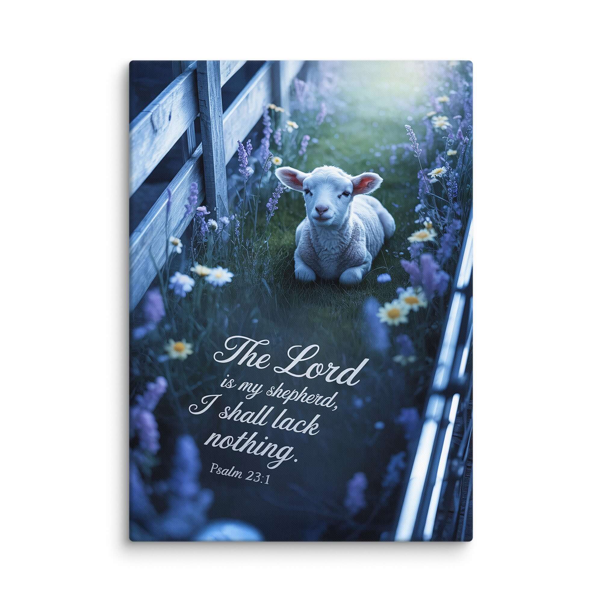 Psalm 23:1 Bible Verse, Shepherd Canvas 20″×28″