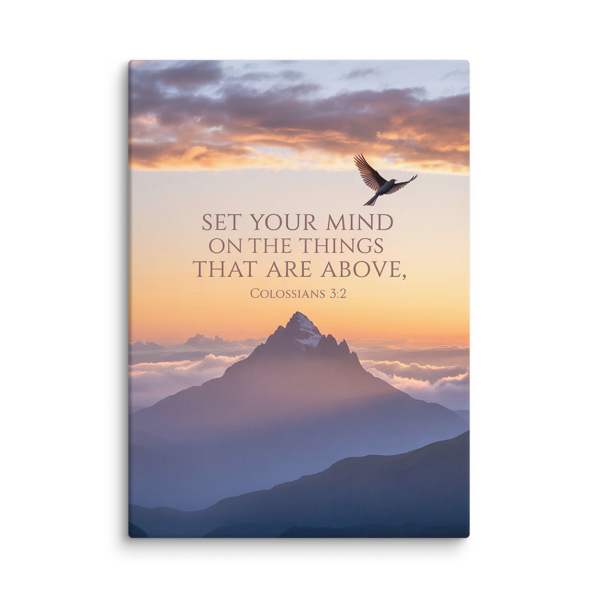 Colossians 3:2 Bible Verse are above Canvas 20″×28″