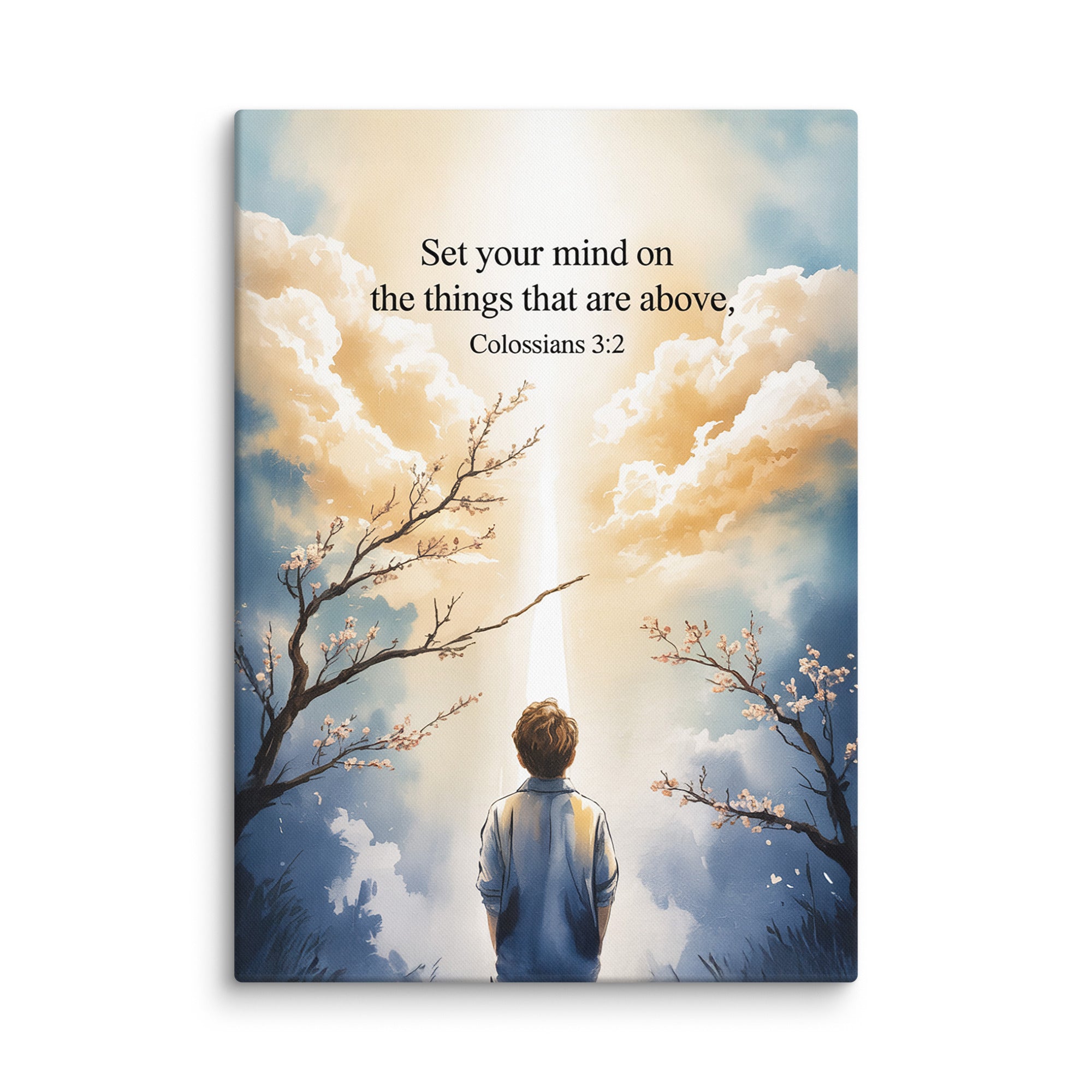 Colossians 3:2 Bible Verse the things Canvas 20″×28″