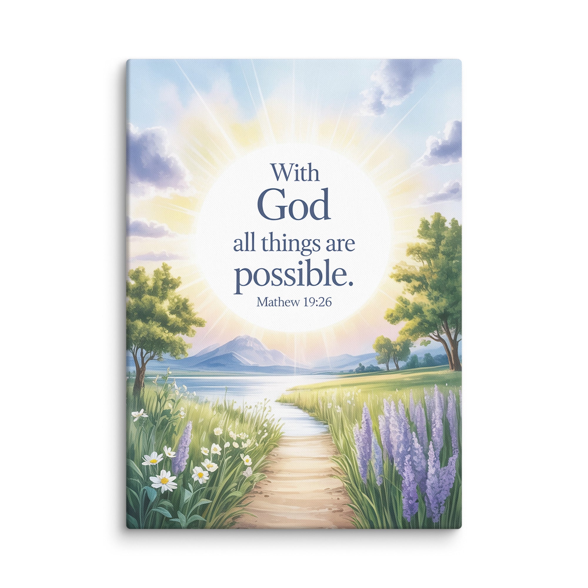 Matthew 19:26 Bible Verse Looking at Canvas 20″×28″