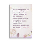 Isaiah 53:5 Bible Verse, by his wounds Canvas Print Wall Art 20″×30″