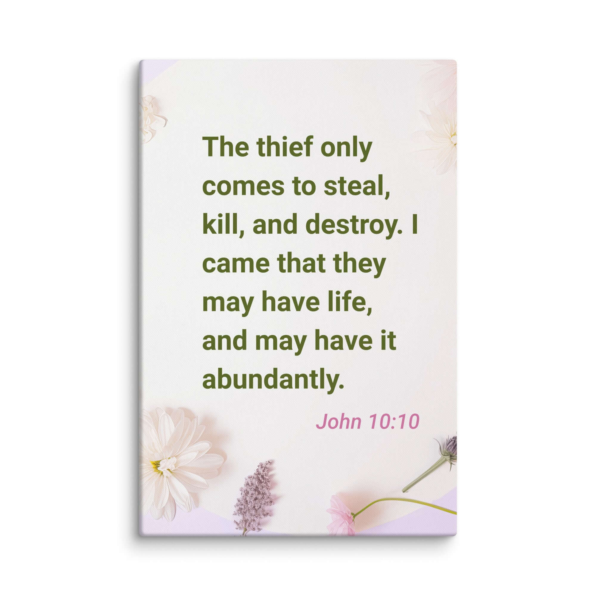 John 10:10 Bible Verse, Abundant Life Canvas Print Wall Art 20″×30″