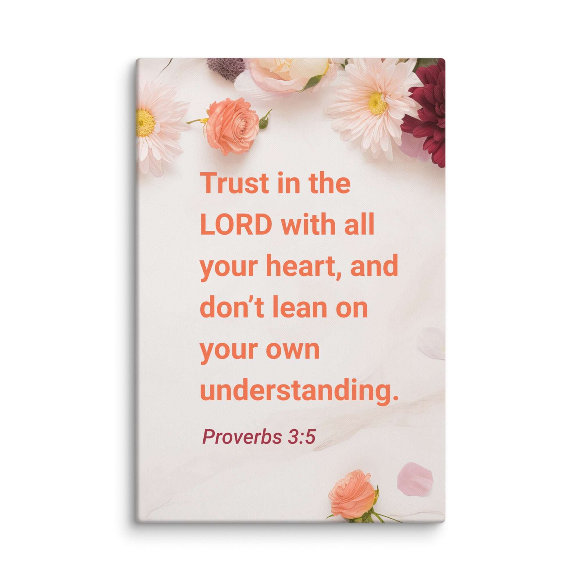 Proverbs 3:5 Bible Verse, Trust in the LORD Canvas Print Wall Art 20″×30″