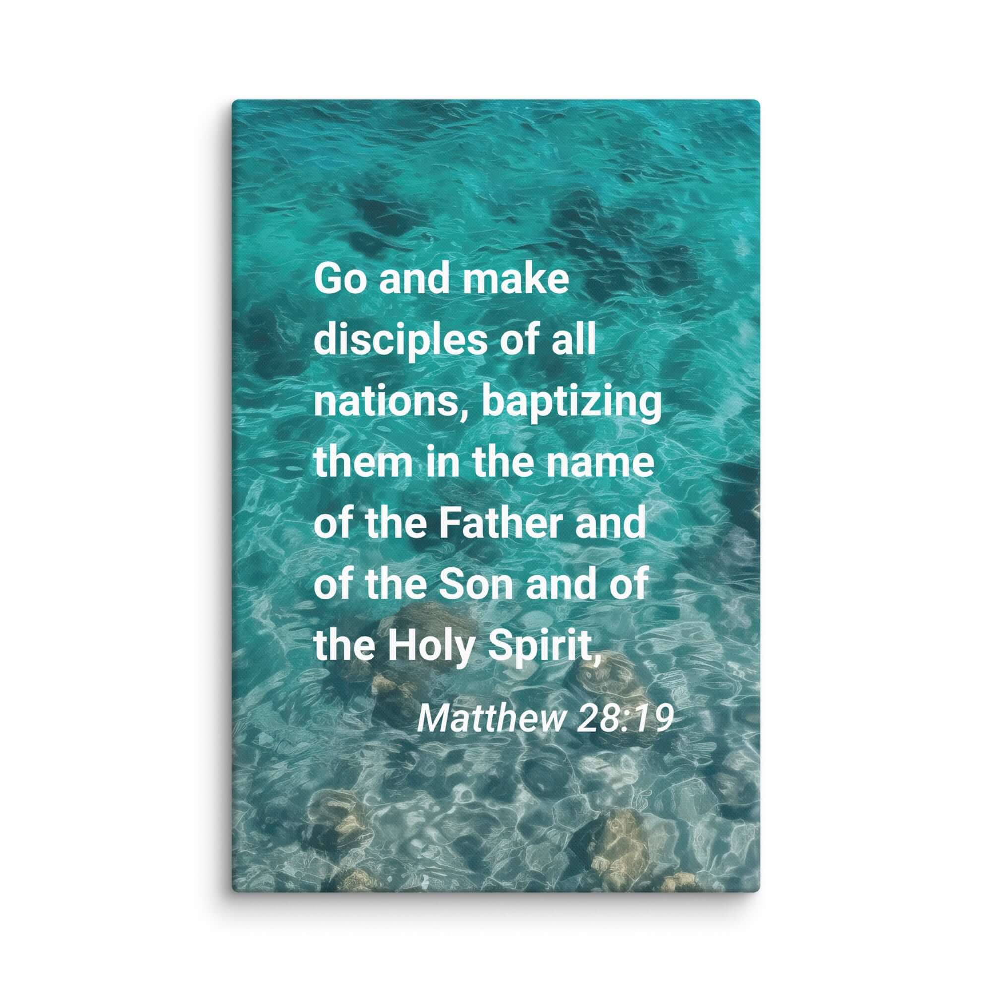 Matthew 28:19 Bible Verse, Make Disciples Canvas Print Wall Art 20″×30″